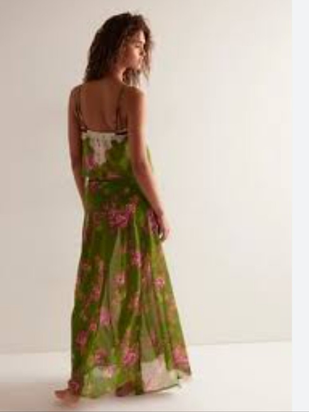Free People Floral Green&Pink Maxi Slip Dress size XS new with tags